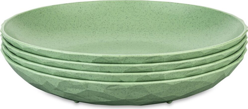 Club dyp tallerken Ø22 cm 4-pakning biocirk termoplast Nature leaf green