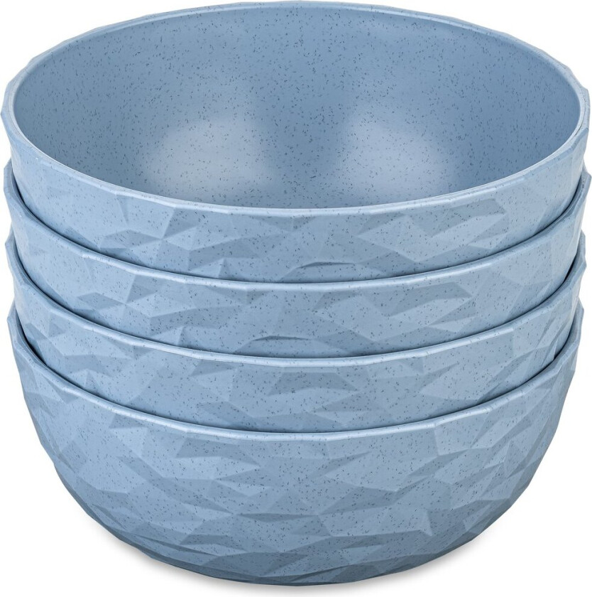 Club bolle Ø16,2 cm 4-pakning biocirkulær termoplast Nature flower blue