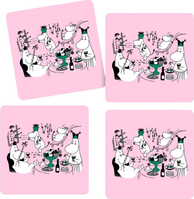 Moomin 80 glassbrikker 9x9 cm 4-pack Rosa