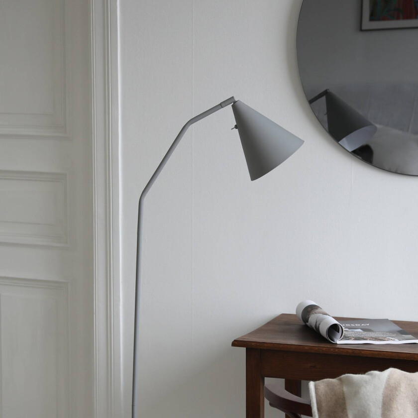 LED-gulvlampe Funil, grå, metall, dimbar