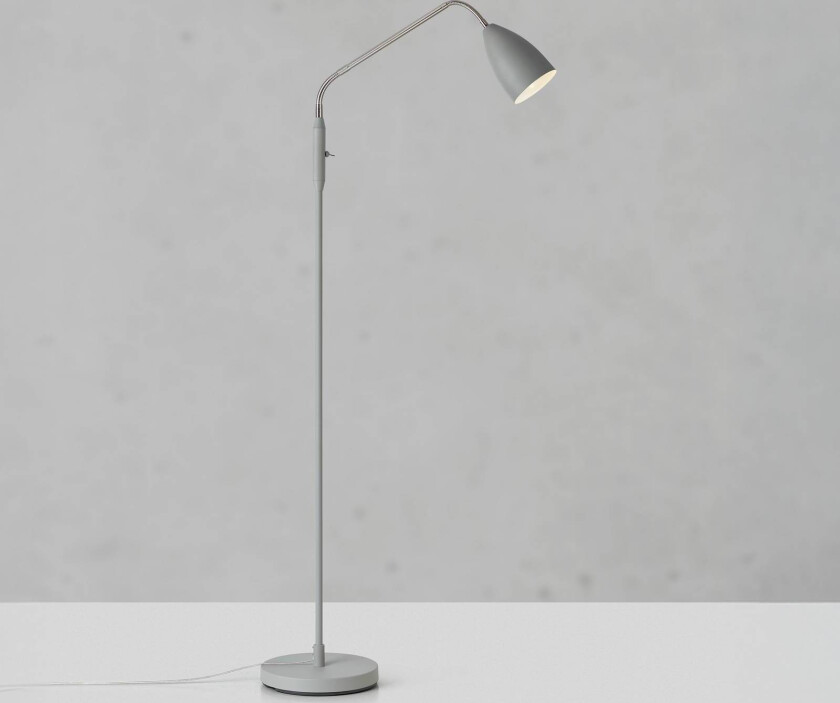 LED-gulvlampe Patro, grå, metall, dimbar