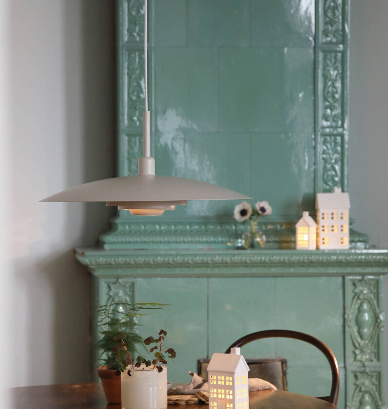 Hengelampe Piny, beige, Ø 57 cm, metall, E27