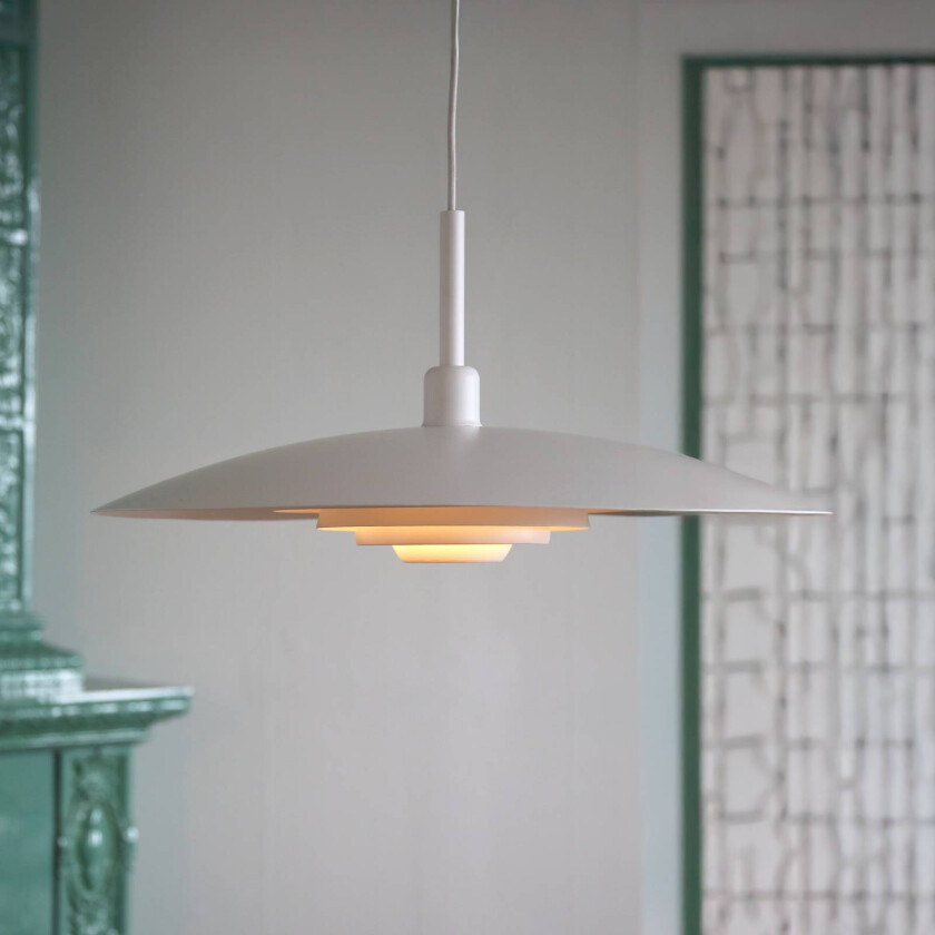 hengelampe Piny, hvit, Ø 57 cm, metall, E27