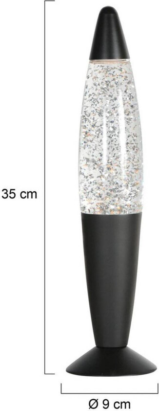 Bordlampe Volcan 4187, svart, glittereffekt, E14