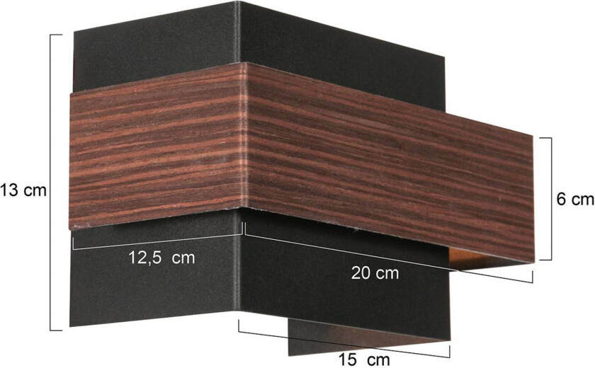 LED-vegglampe Muro 3368, trelook, opp/ned, G9, 2700 K