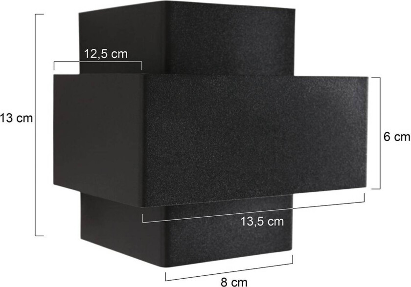 LED-vegglampe Muro 3367, svart, opp/ned, G9, 2700 K