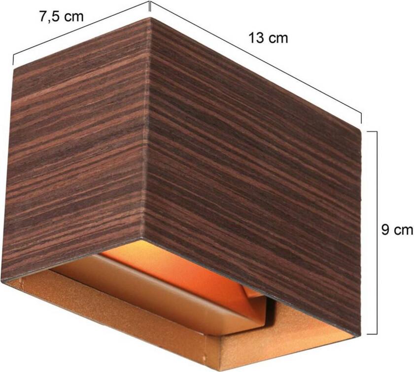 LED-vegglampe Muro 3365, trelook, kantet, G9, 2.700 K