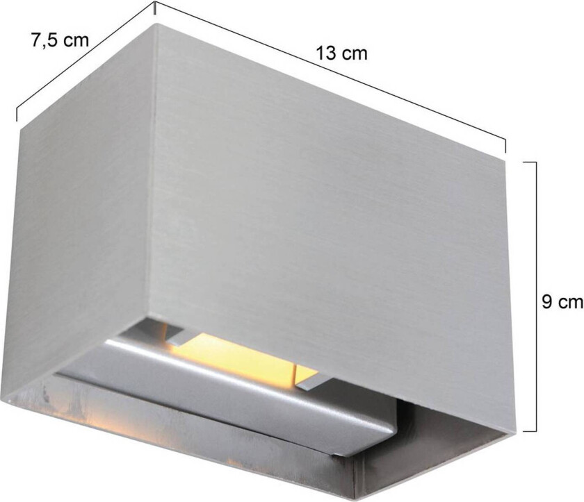 LED-vegglampe Muro 3365, stålgrå, kantet, G9, 2700 K