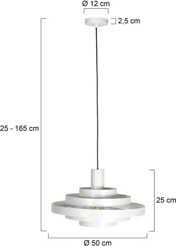 Hengelampe Halo Cirque, hvit, metall, Ø 50 cm, E27