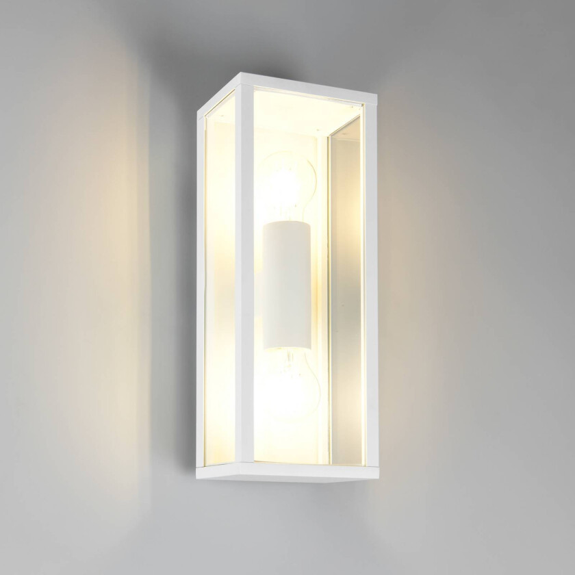 Utendørs vegglampe Garonne, matt hvit, trykkstøpt aluminium, E27