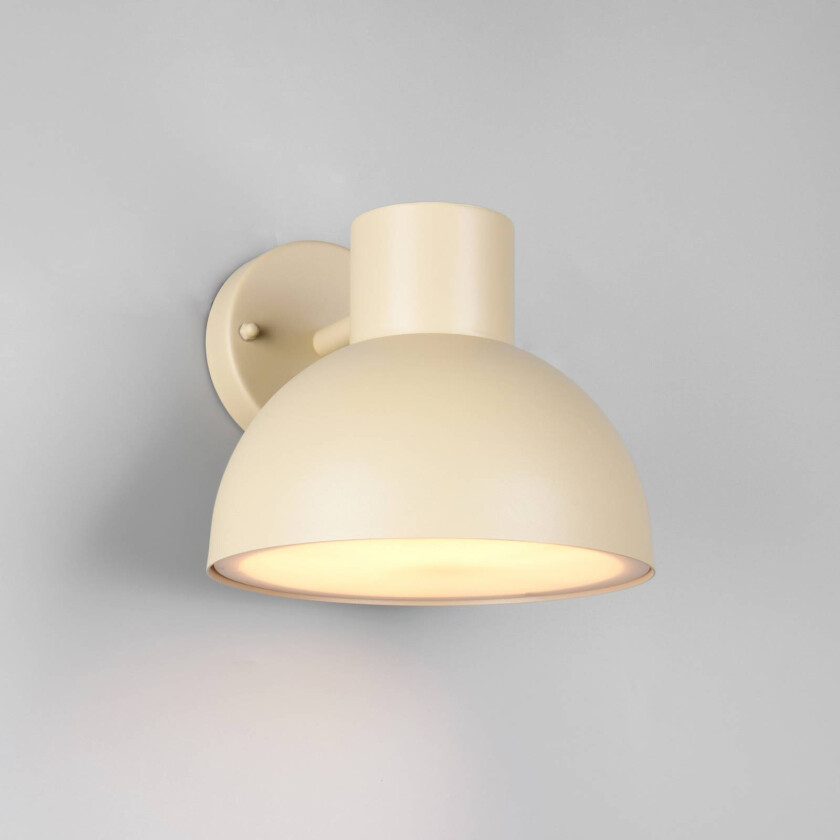 Utendørs vegglampe Elbe, sandbeige, trykkstøpt aluminium, E27