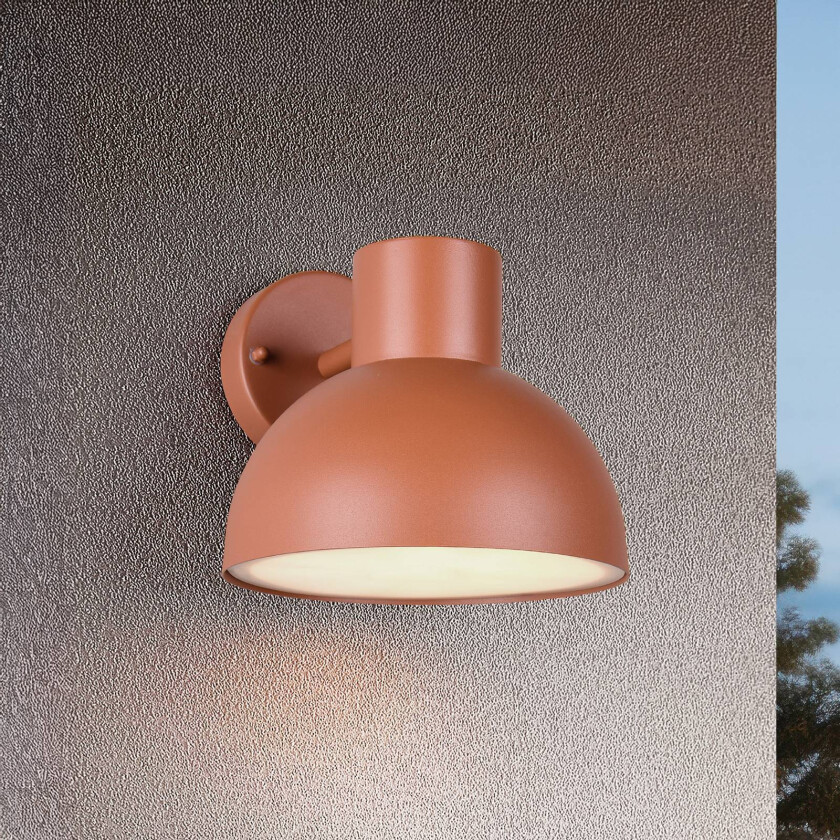 Utendørs vegglampe Elbe, aprikos, trykkstøpt aluminium, E27
