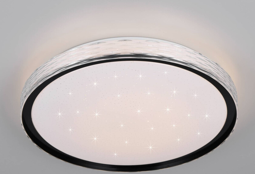 LED-taklampe Varda, svart, Ø 39 cm, fjernkontroll