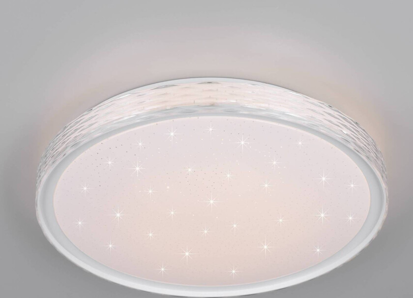 LED-taklampe Varda, hvit, Ø 39 cm, fjernkontroll