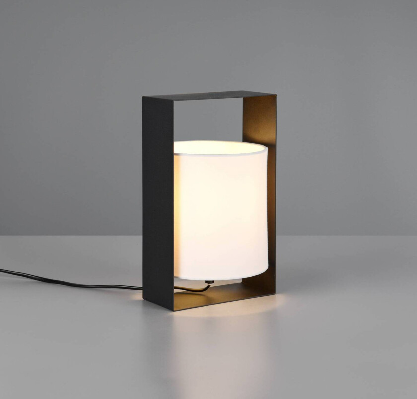 Bordlampe Pail, svart matt, metall, høyde 27 cm