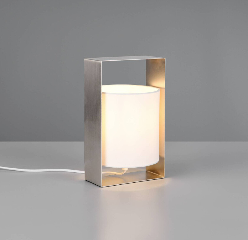 Bordlampe Pail, matt nikkel, metall, høyde 27 cm