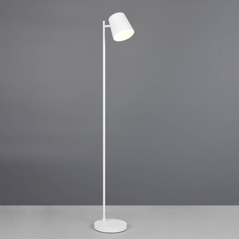 LED-gulvlampe Blake, matt hvit, metall, dimbar