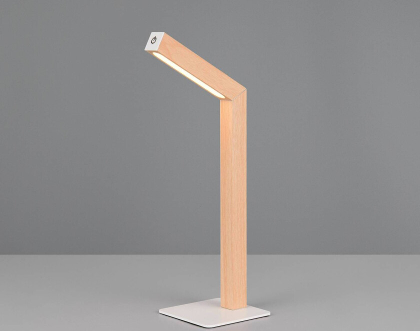 LED-bordlampe med batteri Skip, MDF, trefarget, høyde 37,5 cm