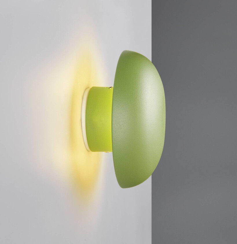 LED-vegglampe Davey, grønn, dimbar, Ø 15,5 cm