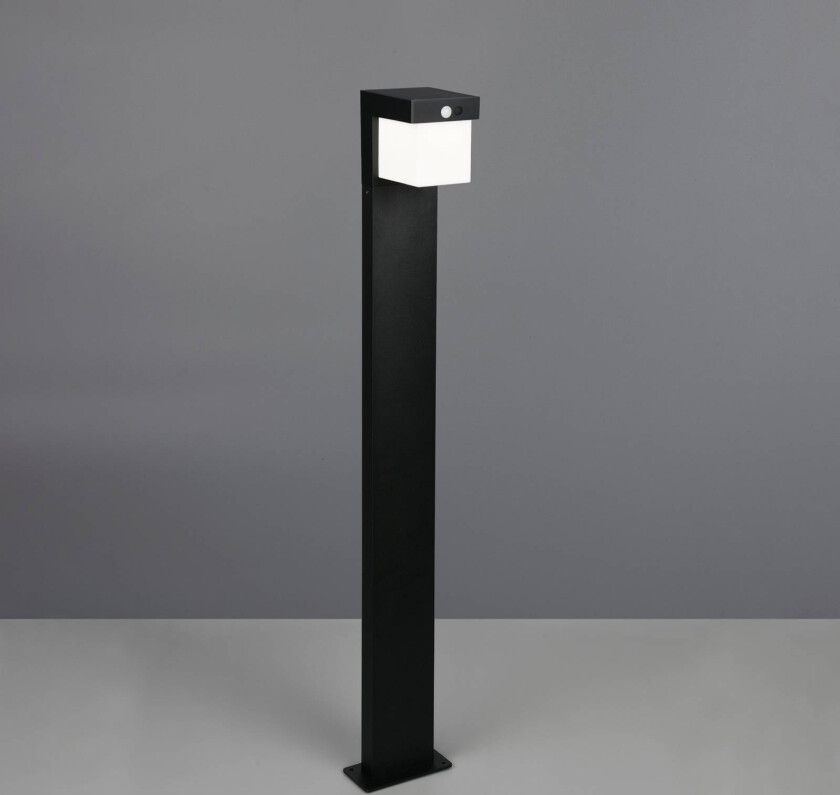 Solcelledrevet veilampe Colombo, matt svart, metall, høyde 100 cm