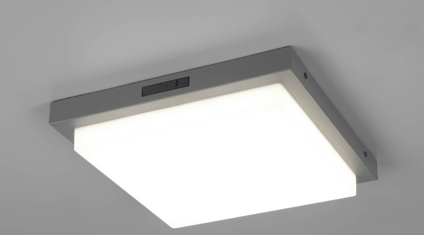 Utendørs LED-vegglampe Bermejo, kantet, sensor, CCT, antrasitt