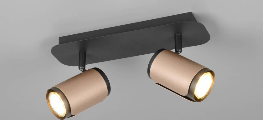 Downlight Gillan, kaffe, 2 lyskilder, metall, GU10