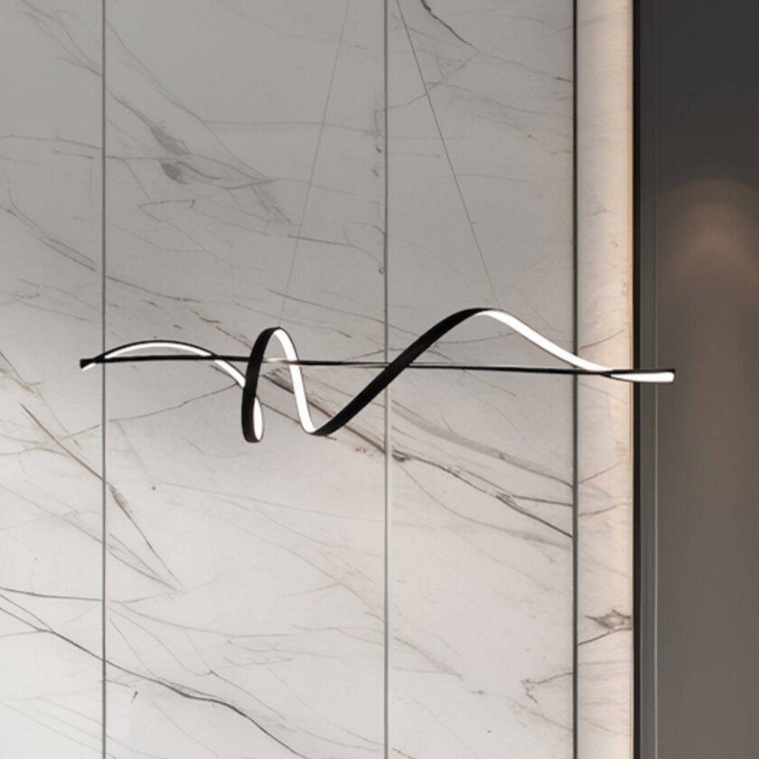 LED-hengelampe Sash, metall, svart, 4.000 K