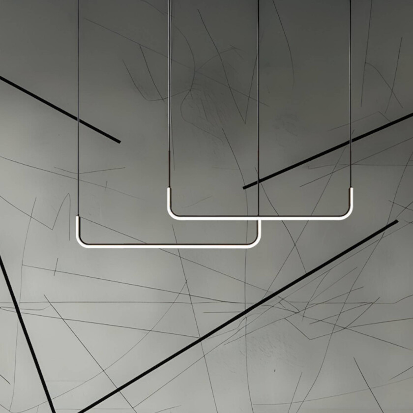 LED-hengelampe Horizon, metall, svart, 4.000 K