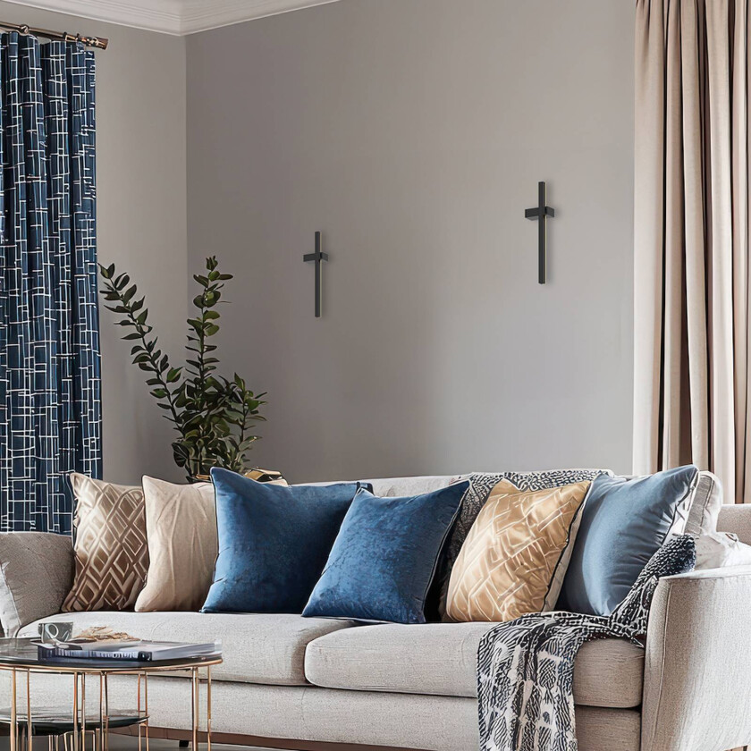 LED-vegglampe Vision, høyde 30 cm, metall, svart, 3000 K