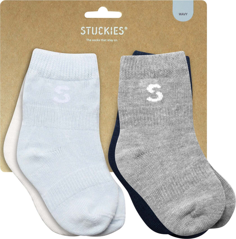 Sokker Baby 4-Pakk, Wavy - Sokker - Bomull