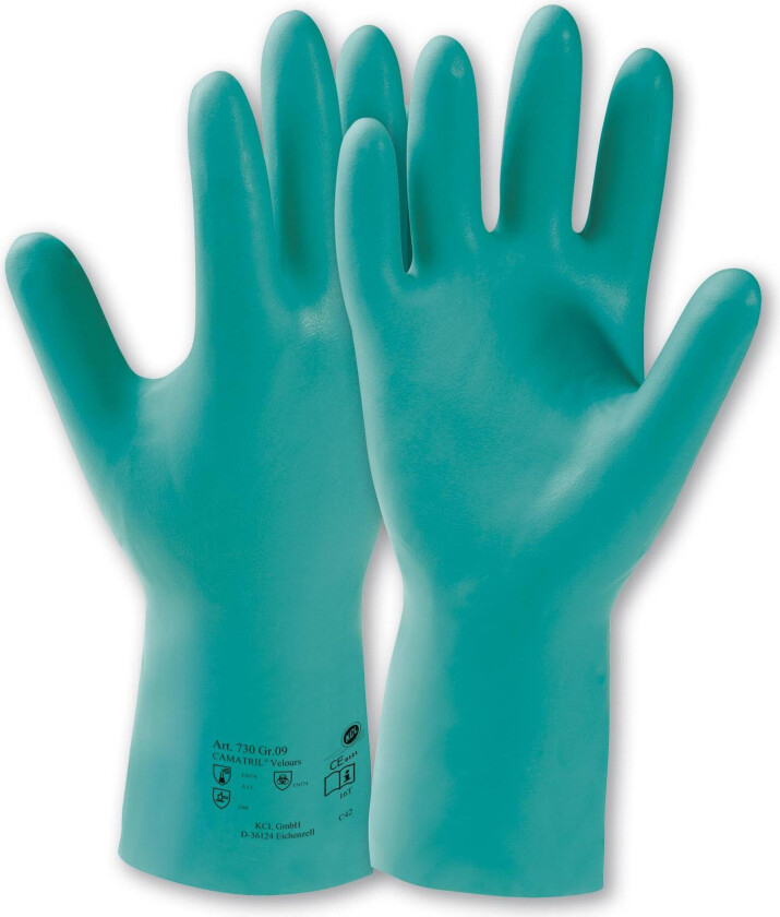 Camatril 730 Kjemikaliehanske nitril, flosset 10