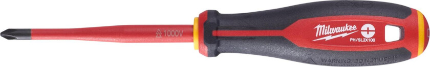 Tri-Lobe VDE Skrutrekker 3-sidet anti-rull håndtak PH/ SL2 x 100 mm