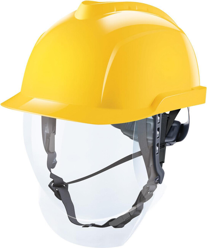 Bilde av V-Gard 950 Vernehjelm uventilert, innebygd visir Gul