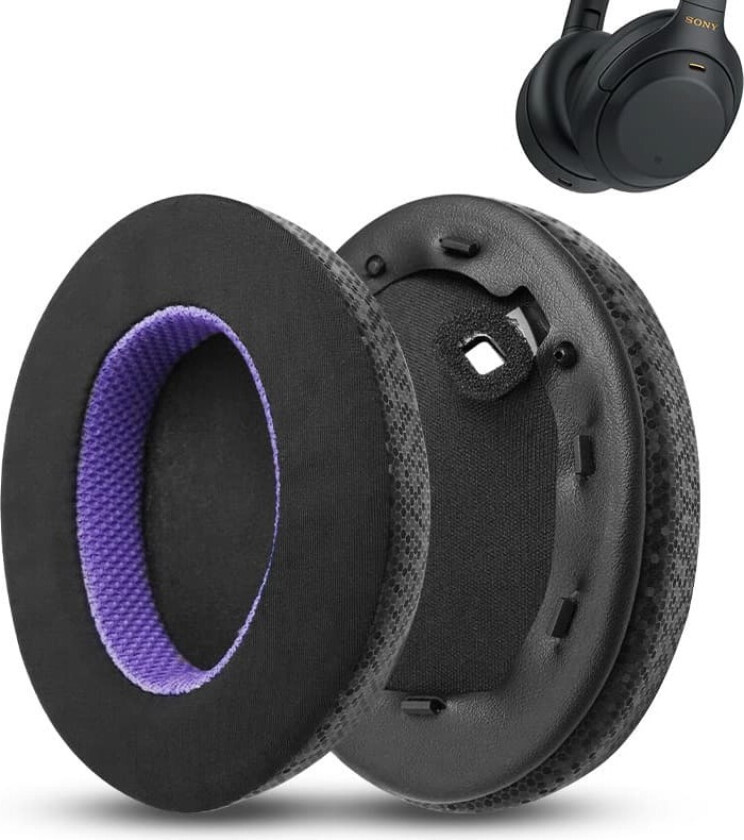 Erstatningsøreputer for Sony WH-1000XM4 hodetelefoner - Svart/Lilla