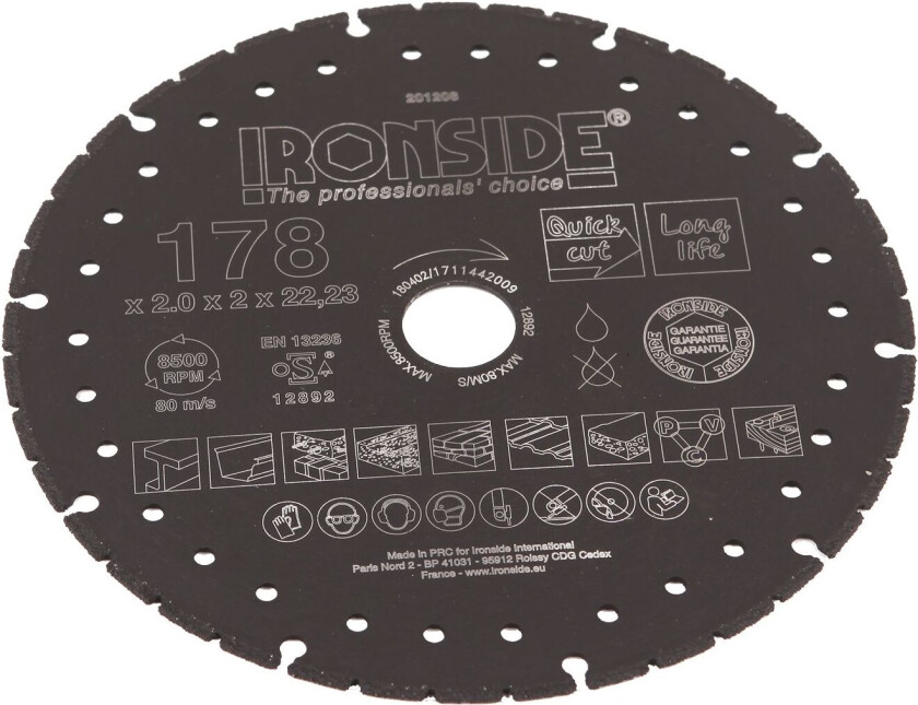 201208 Kappeskive 178 x 22,23 x 2 x 2 mm