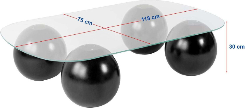 Evara - Sort, bronse salongbord