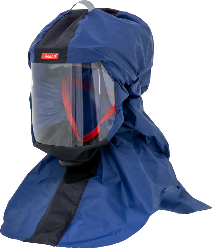 Skærm CleanAir Light CA-2 lang, blå polyester/pvc med PE visir