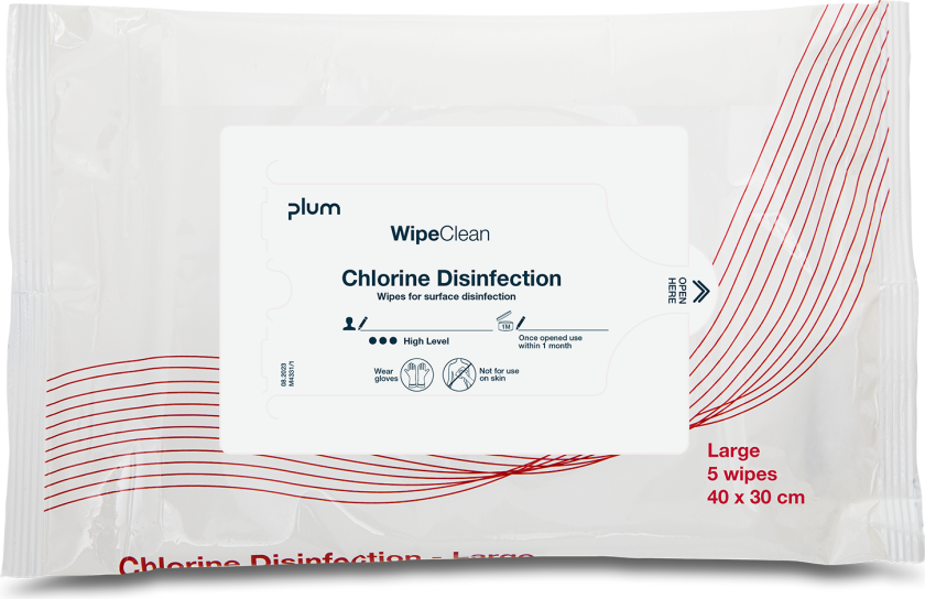 WipeClean Plum Chlorine Disinfection, large, pk a 5 stk