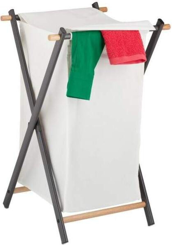 Sammenleggbar skittentøyskurv med lokk Grå