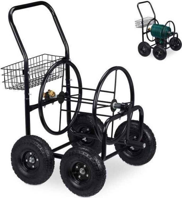 Sort 4-hjuls slangevogn