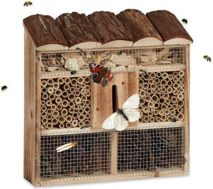 Hengende insekthotell, insekthus for ville bier eller sommerfugler, Nest-hjelp for insekter