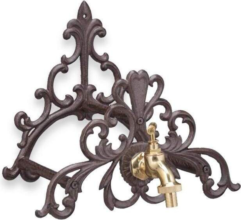 Antikk slangetrommel med kran