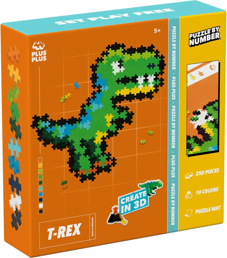 Puzzle By Number T-Rex 250 Pcs Toys Puzzles And Games Puzzles Classic Puzzles Multi/patterned