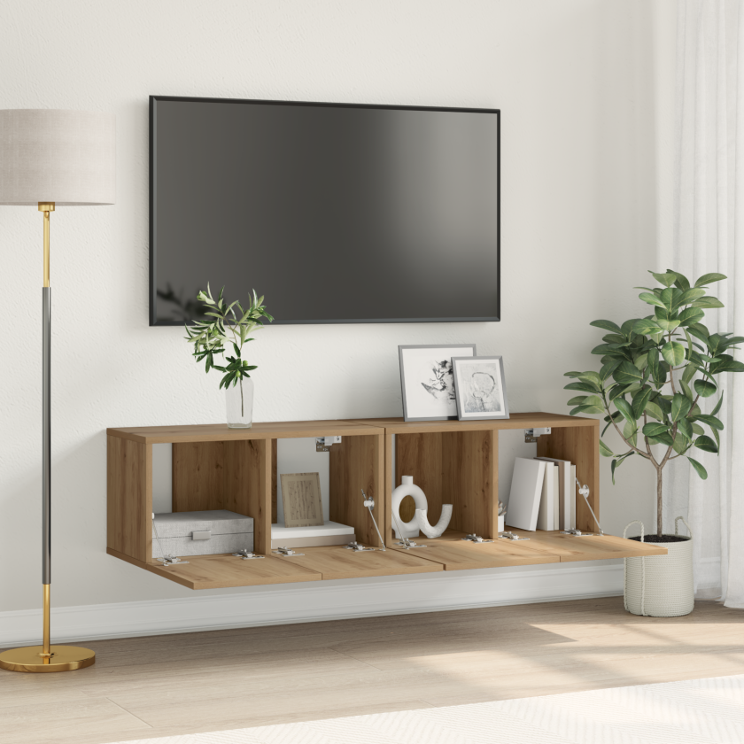 TV skap sett Artisan eik MDF Medium TV skap Rektangulær