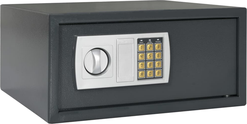elektronisk digital safe Dempet grå 42x37x20 cm Stål