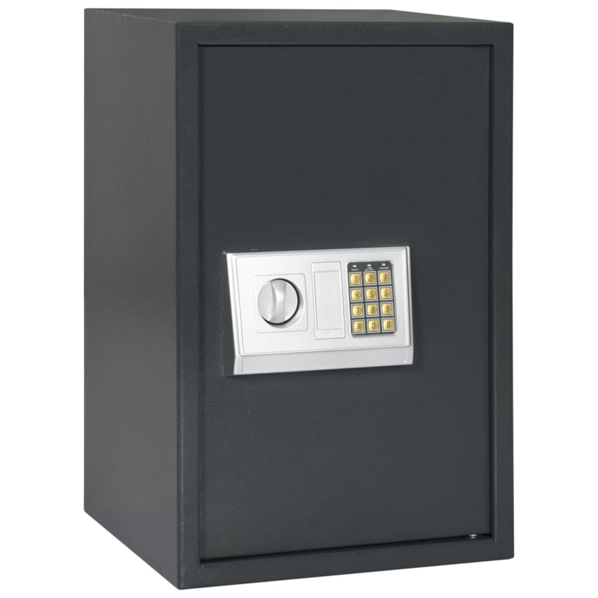 Elektronisk Digital Safe med Hylle Mørk Grå 40x35x60 cm Stål