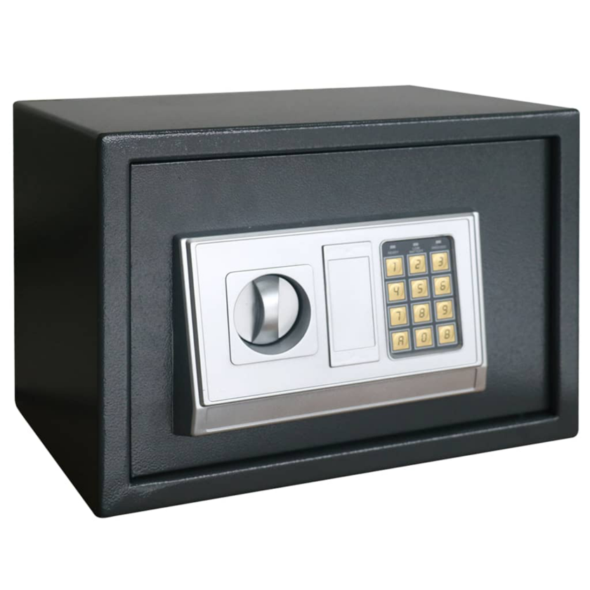 Elektronisk Digital Safe med Hylle Mørkegrå 35x25x25 cm Stål