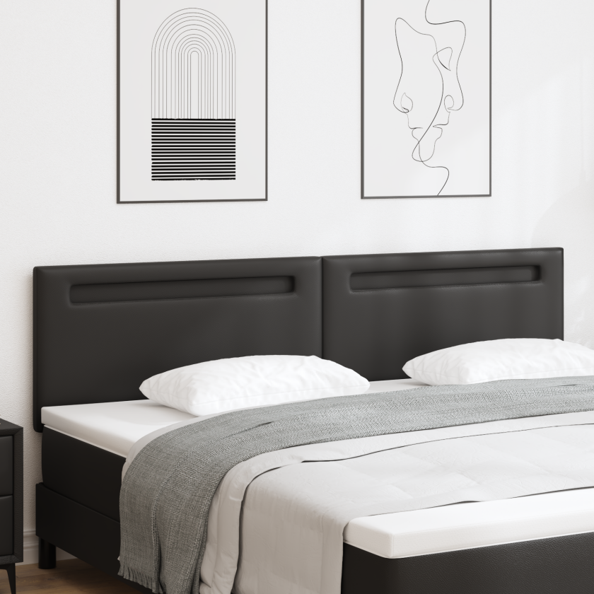 Sengegavl Enkel Design Svart 200 cm Faux Lær