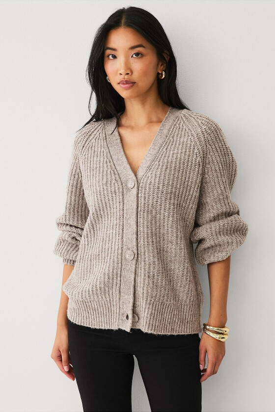 Cardigan med knapper - Brun
