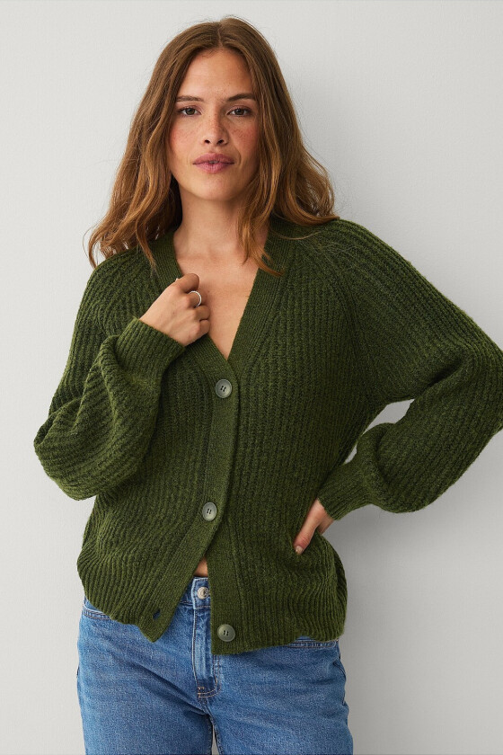 Cardigan med knapper - Grønn